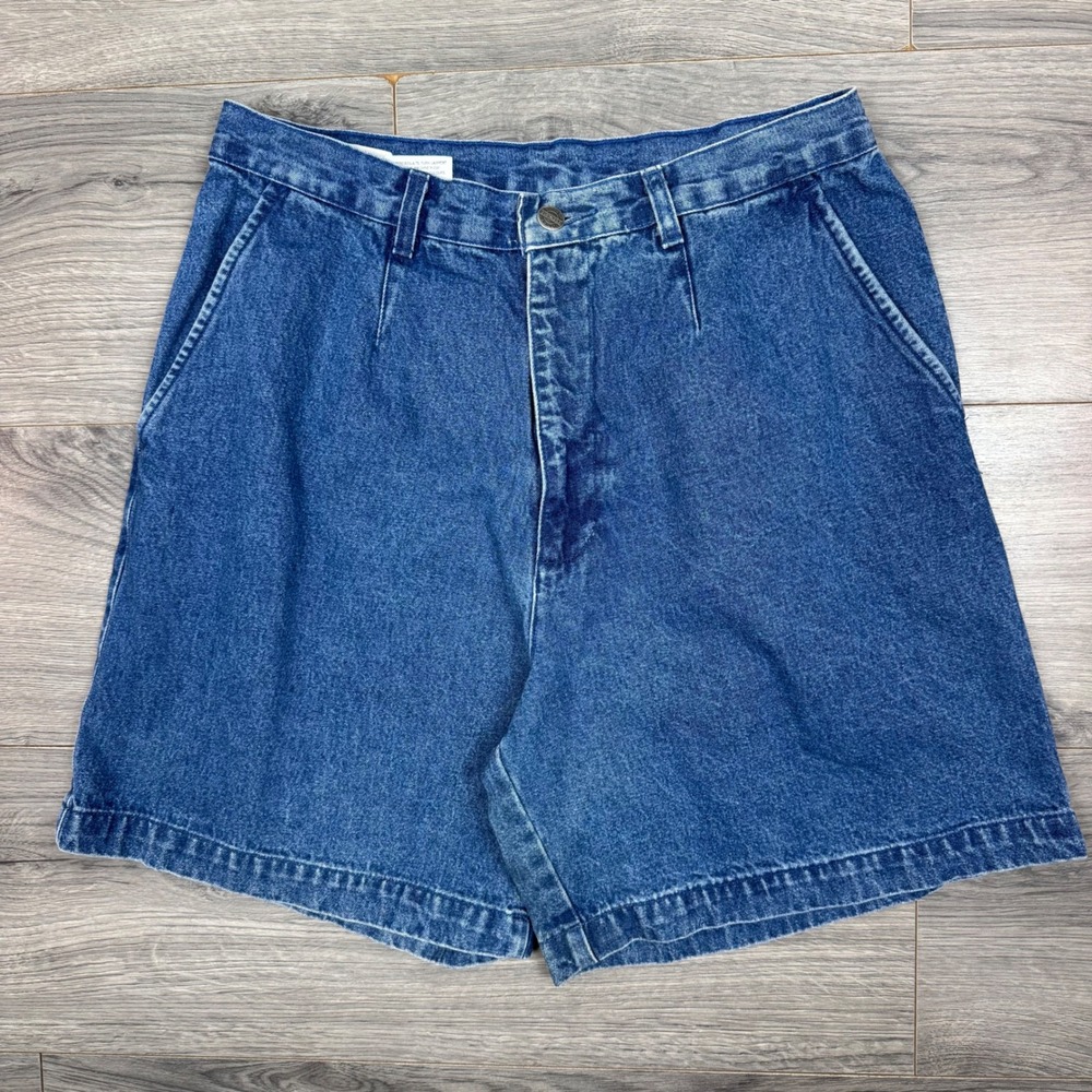 Vintage 90s Northern Reflections High Rise Pleated Mom Denim Shorts Size 13/14